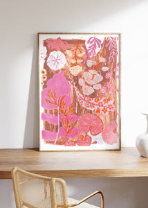 Pink Garden House Print Set